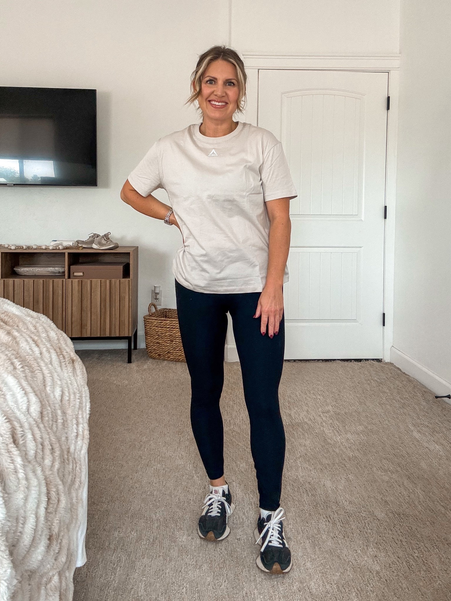 My fav type of outfit! The Reebok shirt you need to run and check your local Walmart! Mine was fully stocked with all colors! And the shoes…cannot find the exact 327’s but those knock offs are CUTE and way cheaper! Also…I’m back on ankle socks. It’s the millennial in me  