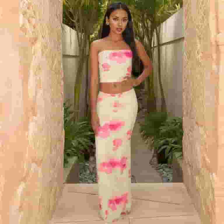2 Piece Skirt Sets Women Summer, Floral Sleeveless Tube Top Bodycon Maxi Skirts Y2k Going Out Out... | Walmart (US)