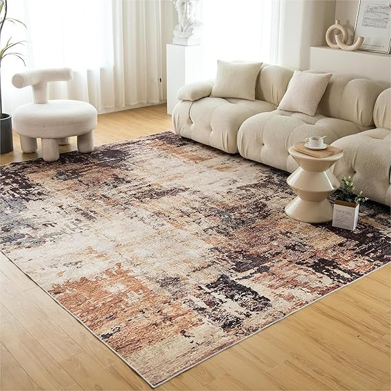 OIGAE Washable Rug 8x10, Abstract Modern Area Rugs with Non-Slip Backing, Non-Shedding Floor Mat ... | Amazon (US)