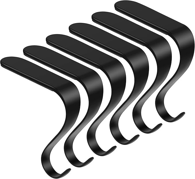 URATOT 6 Pieces Black Christmas Stocking Holder Metal Mantel Stockings Hangers Christmas Stocking... | Amazon (US)