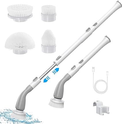 Keimi Electric Spin Scrubber, 2024 New Cordless Scrubber with 4 Replaceable Scrubber Heads, Adjus... | Amazon (US)