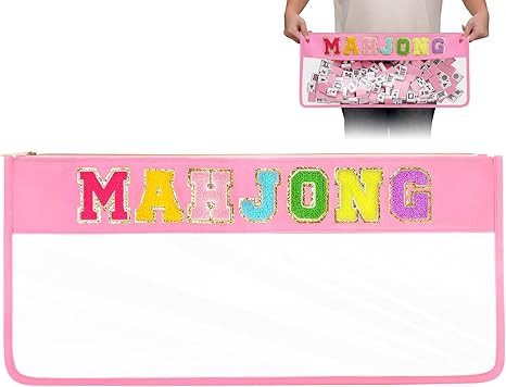 eurovicky Clear American Mahjong Tile Bag, Waterproof Empty Mahjong Storage Bag with Zipper and L... | Amazon (US)