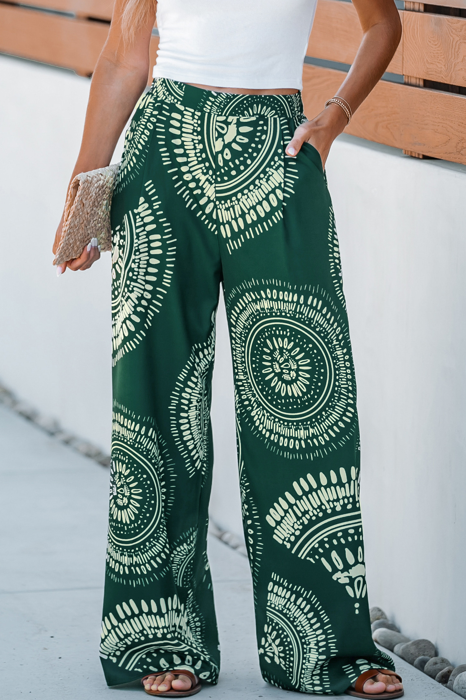 Groovy Geo Print High Waist Pants | Cupshe US