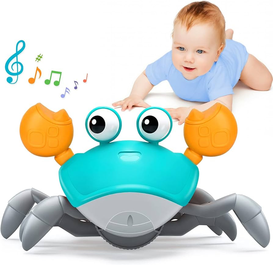 Aitbay Crawling Crab Baby Toy - Rechargeable Tummy Time Baby Walking Toys with Music and LED Ligh... | Amazon (US)