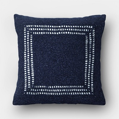 20"x20" Natural Weave Outdoor Patio Throw Pillow Blue - Threshold™ designed with Studio McGee | Target