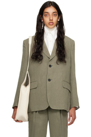 Veston vert à colorant naturel exclusif à SSENSE | SSENSE