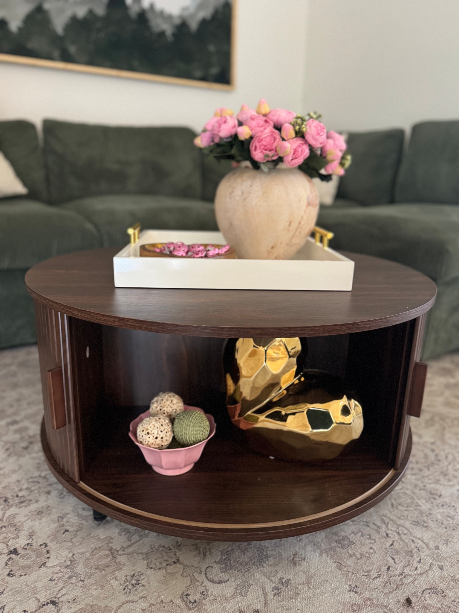 Living roomgot a glow up with a new coffee table and some fun accessories. Do you style your coffee table? 

#LTKHome #LTKSeasonal #LTKSaleAlert