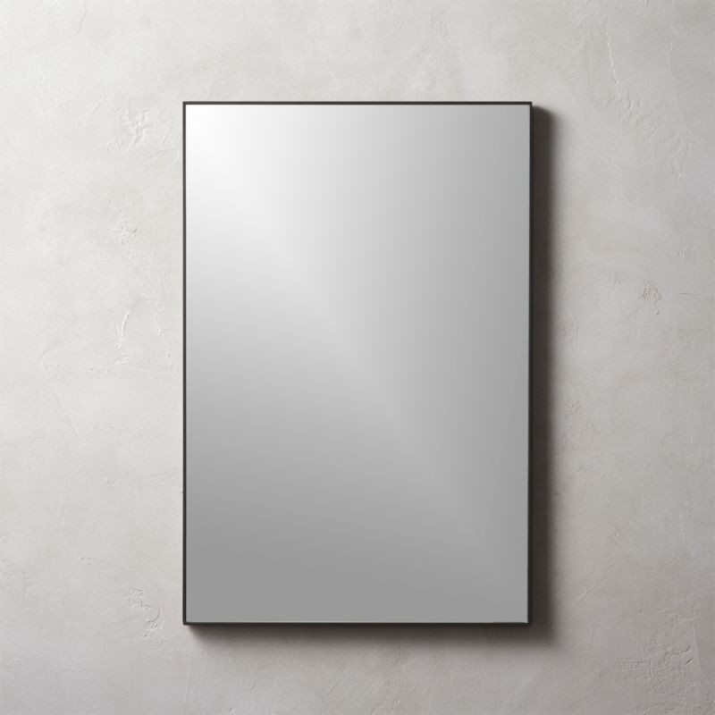INFINITY RECTANGULAR BLACK WALL MIRROR 36"X48" | CB2
