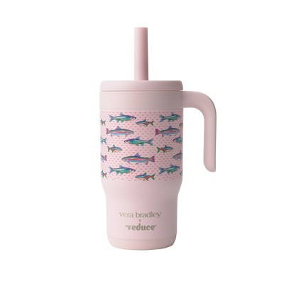 Reduce x Vera Bradley 14oz Chiller Kids Spill Proof Stainless Steel Insulated Straw Tumbler Lake Fishies | Target