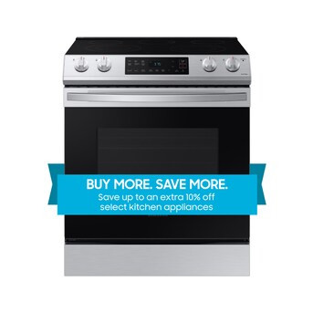 Samsung 30-in Smooth Surface 5 Elements 6.3-cu ft Self-Cleaning Slide-in Smart Electric Range (Fi... | Lowe's