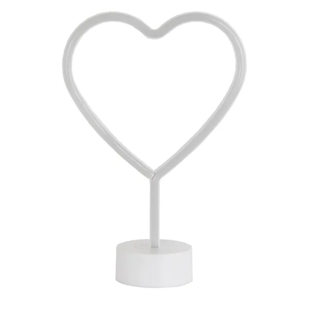 Pink Heart Neon Table Lamp | Dunelm