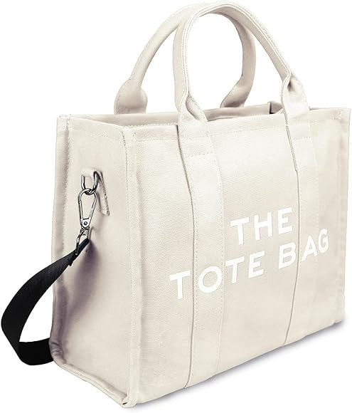 The Tote Bags for Women Canvas/Leather Crossbody Bags Handbags for Women Tote Bag with Zipper for... | Amazon (US)