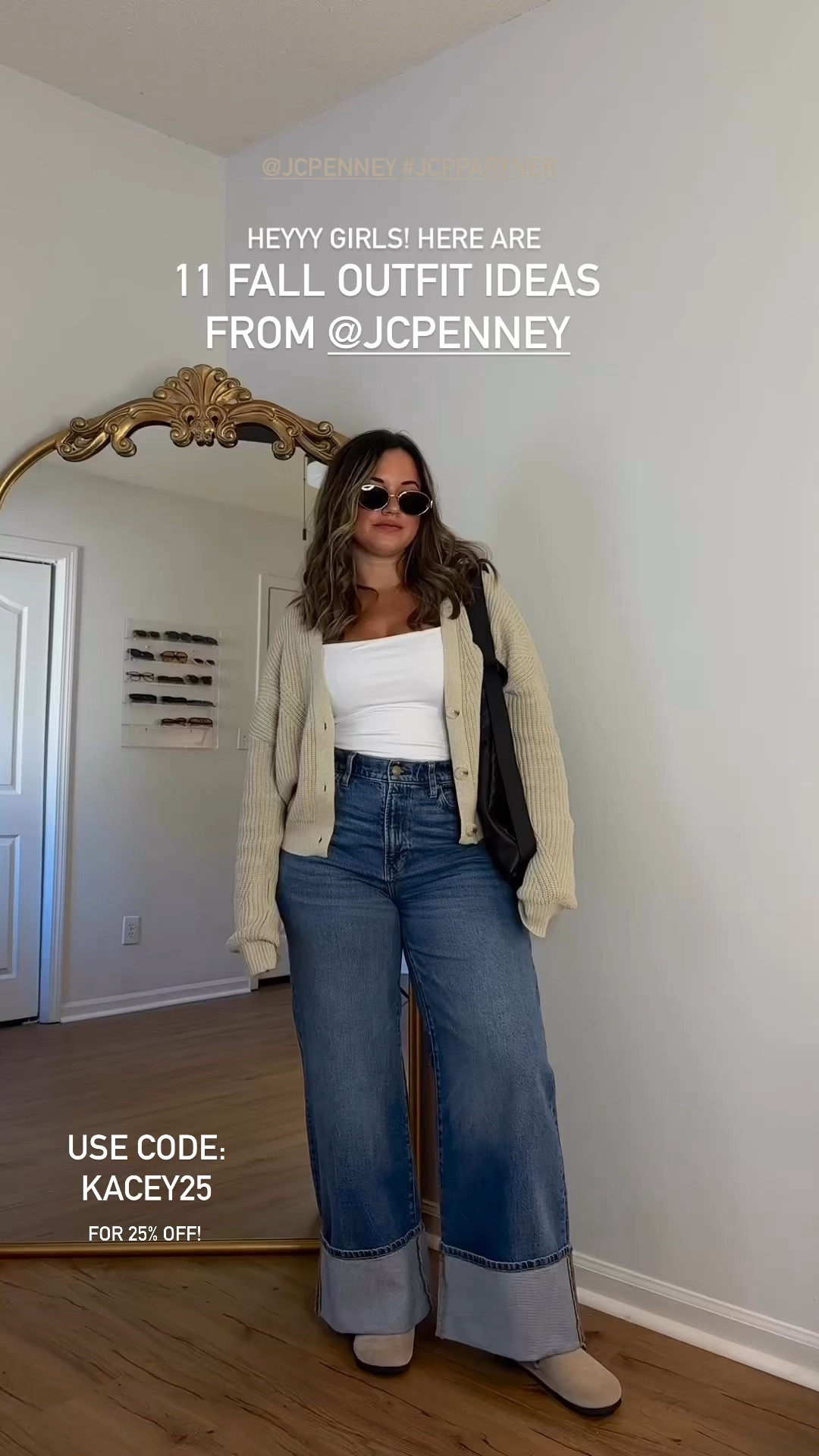 Code: 25KACEY at JCP!

Bottoms: size up 1 size. 
Skirt: tts 
Sweaters: true to size
Graphic tee/sweatshirt: size up 1 size for looser fit
Clogs & sneakers: sizes up 1/2 size 


#LTKVideo #LTKSeasonal #LTKSaleAlert