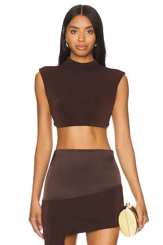 Khanums Backless Cropped Tee in Brown from Revolve.com | Revolve Clothing (Global)