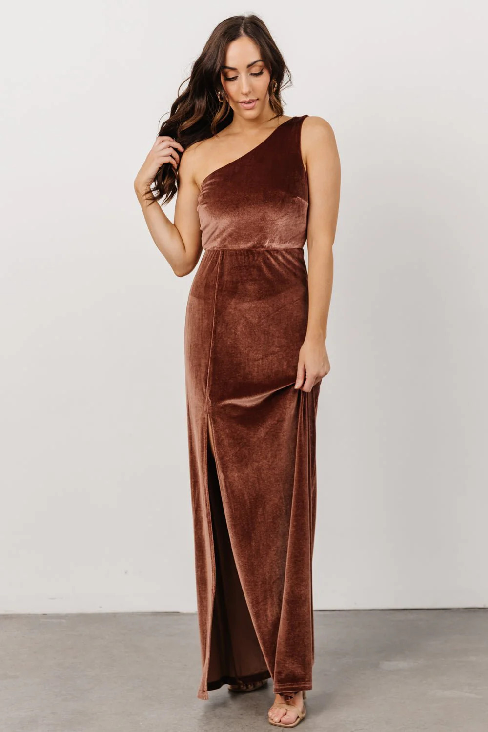 Tatiana Velvet One Shoulder Maxi Dress | Baltic Born