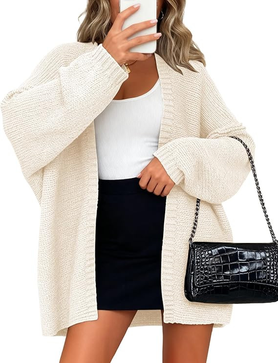 BTFBM Fall Cardigan Sweaters for Women Lightweight Casual Long Sleeve Ribbed Knit Sweater Solid O... | Amazon (US)