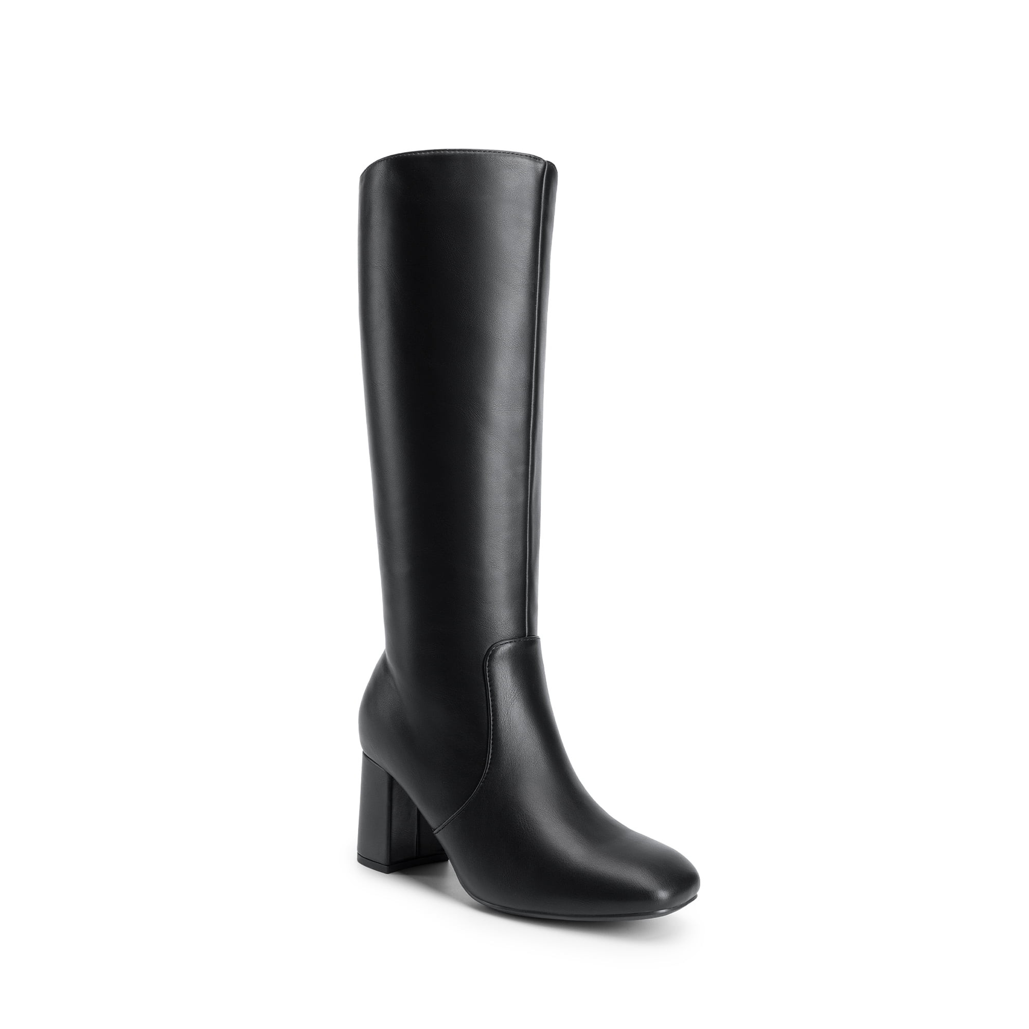 DREAM PAIRS Women's Knee-High Heeled Boots, Zip-Up Fashion Dress Boots | Walmart (US)