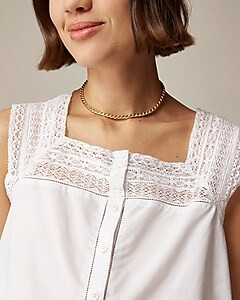Lace-trim cropped top | J. Crew US