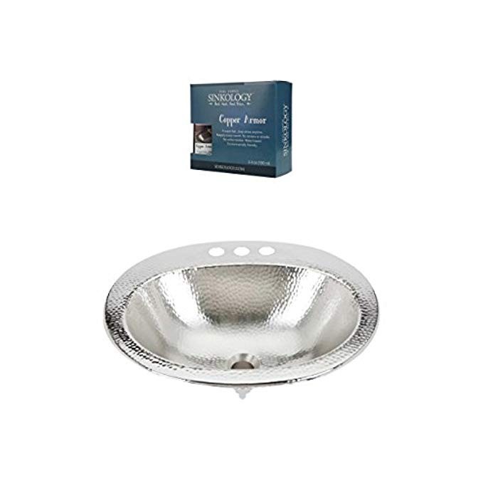 Sinkology BOD-0903BRN-AMZ Dalton Drop Bathroom Copper Armor Kit Nickel Bath Sink, 20 x 17 x 5.5 | Amazon (US)