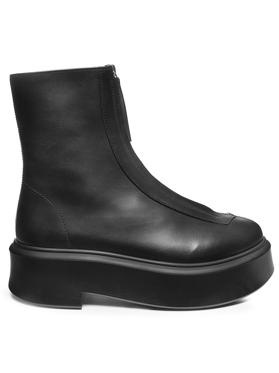 Women's Zippered Platform Leather Combat Boots - Black - Size 11.5 | Saks Fifth Avenue