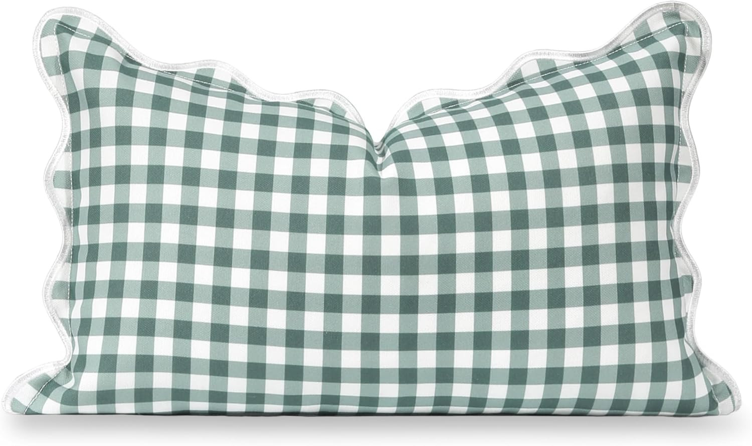 Hofdeco Premium Coastal Grandmillennial Scalloped Patio Indoor Outdoor Lumbar Pillow Cover Only, ... | Amazon (US)