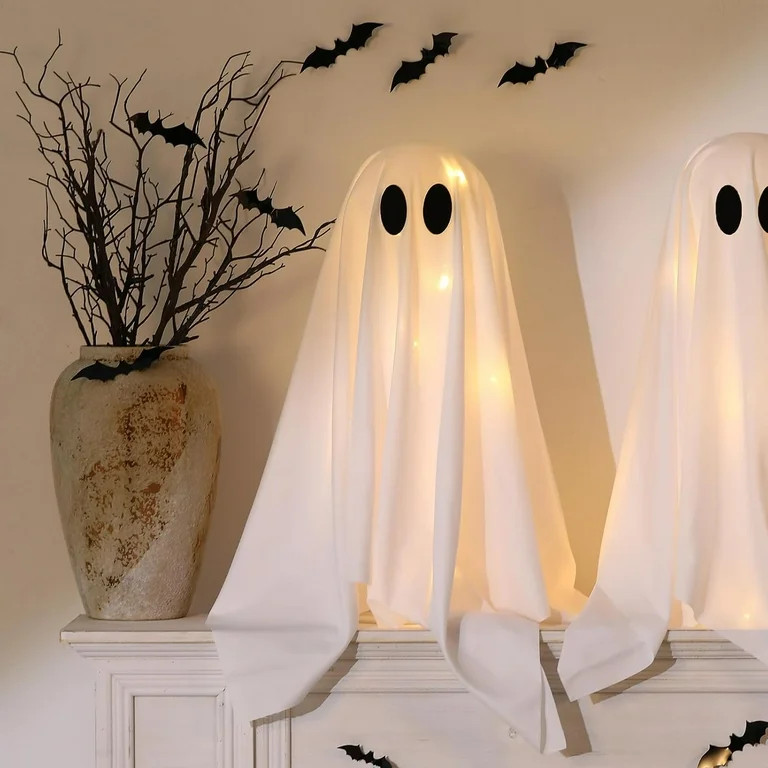 TETOU 2 Packs Halloween Spooky Ghosts with String Lights,Scary Cute Ghost for Halloween Decoratio... | Walmart (US)