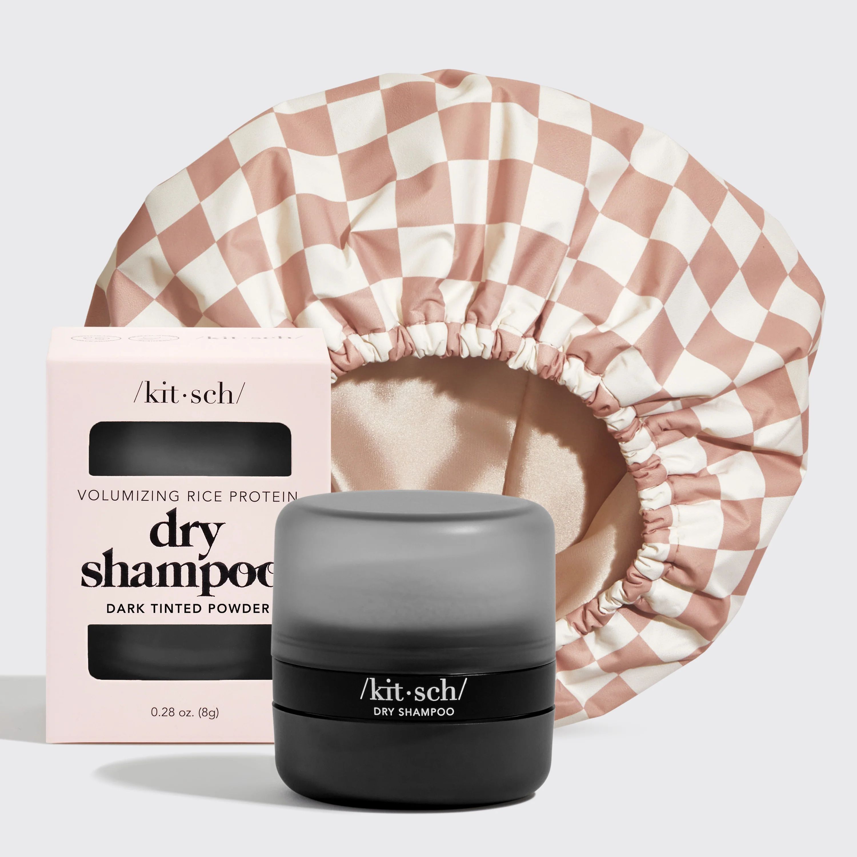Hair Refresh Kit: Kitsch Dry Shampoo + Shower Cap - For Dark Hair | Kitsch