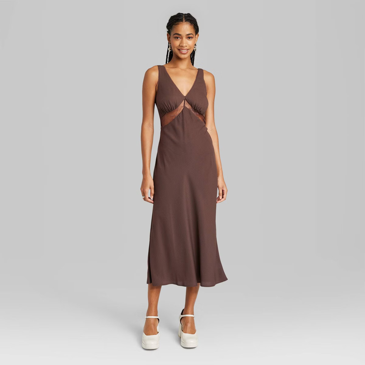 Women's Lace Detail Slip Midi Dress - Wild Fable™ | Target