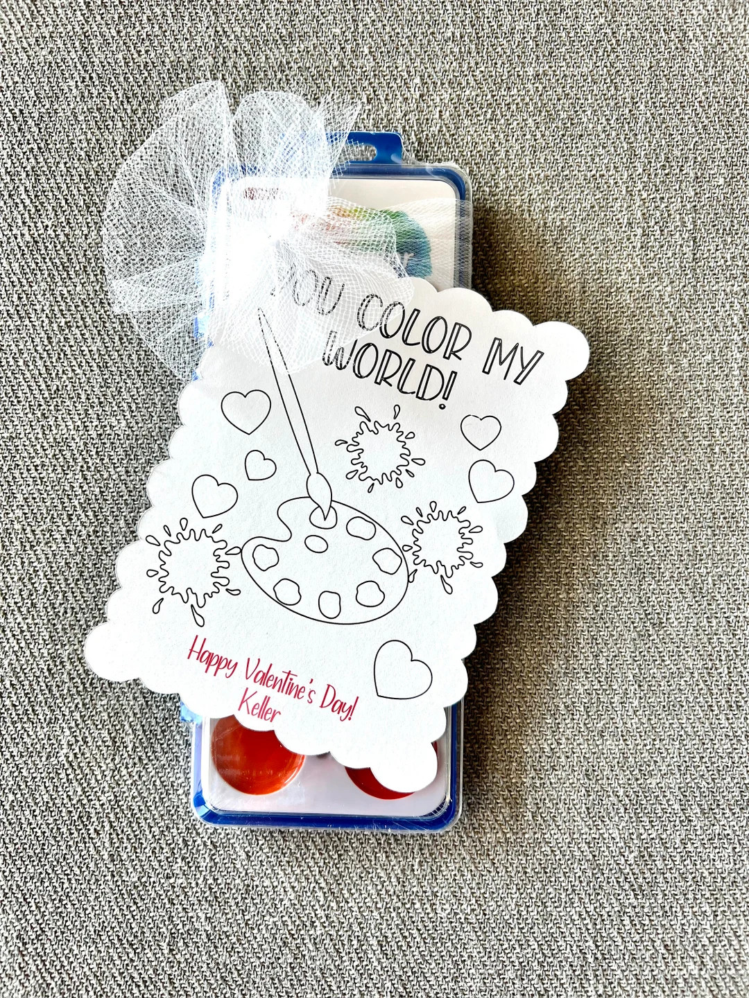 Rainbow Watercolor Valentines|Printed, Personalized & Assembled|Classroom Valentines|Non-Candy Va... | Etsy (US)