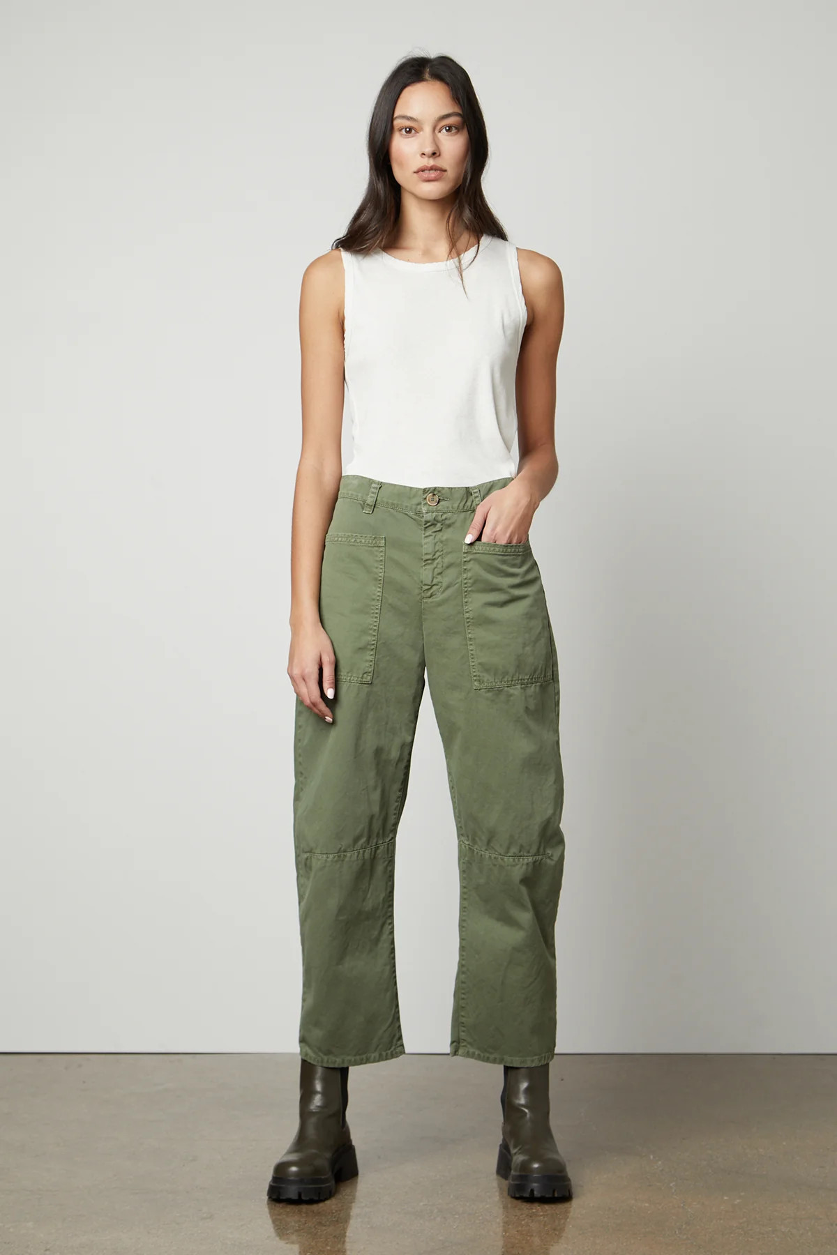 BRYLIE COTTON SANDED TWILL UTILITY PANT | Velvet by Graham & Spencer