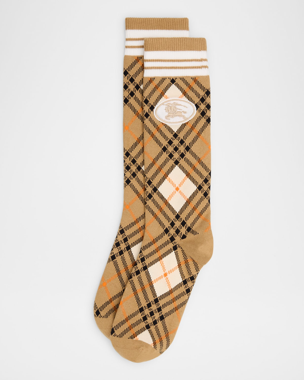 Men & apos;s Argyle Check Stretch Cotton-Blend Crew Socks | Neiman Marcus