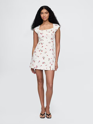 Linen-Blend Cap-Sleeve Mini Dress | Gap (US)