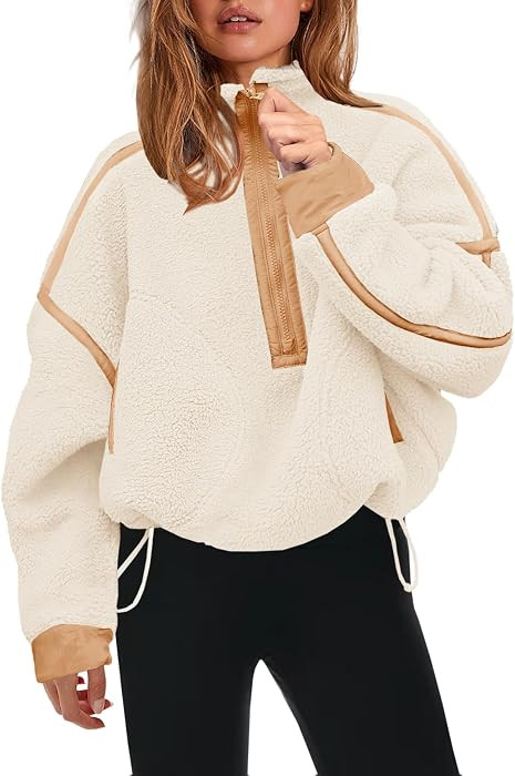 Panadila Womens Half Zip Fleece Pullover Sherpa Jacket | Amazon (US)