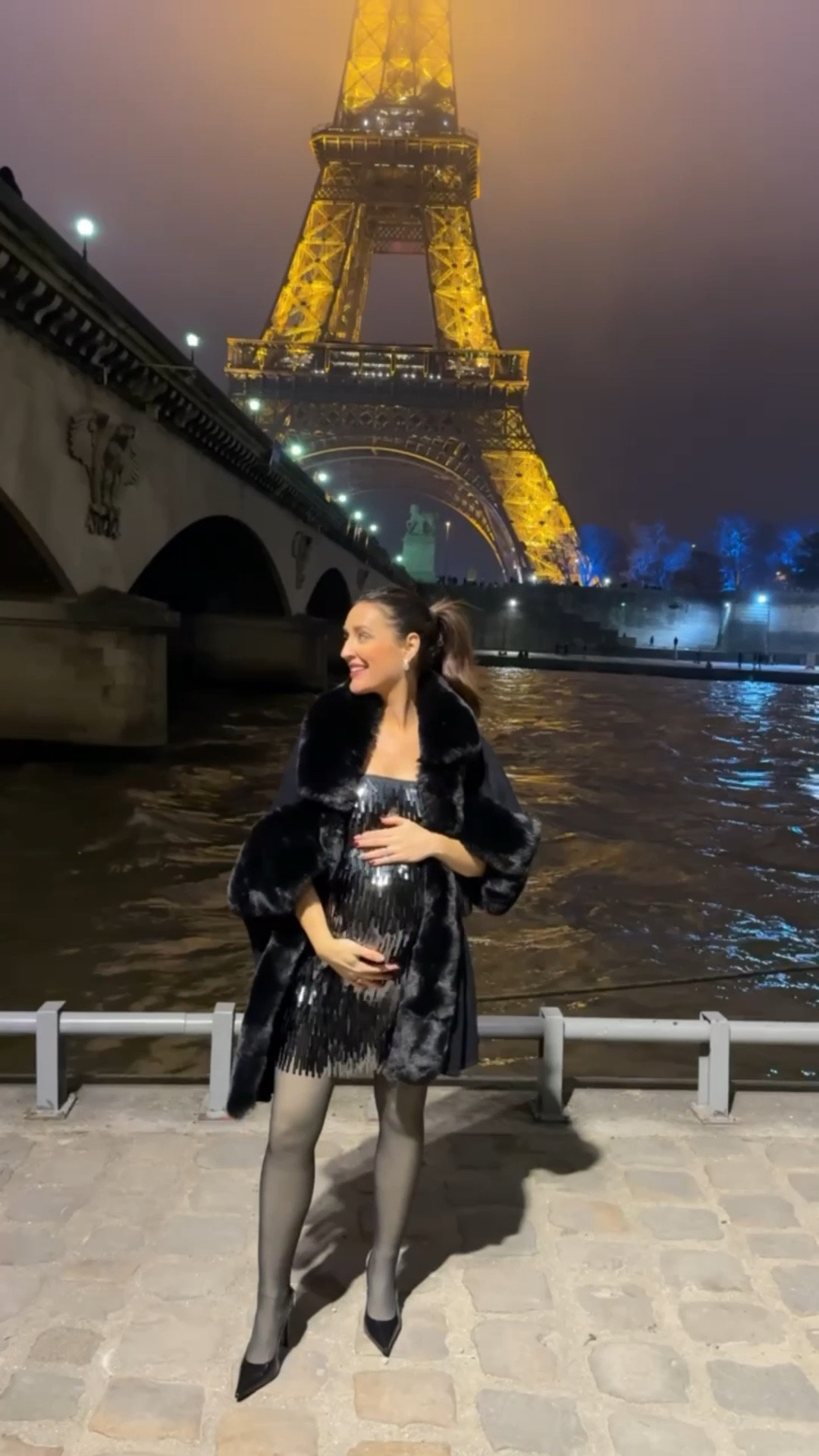 Eiffel Tower moment! Love this sequin dress with fur wrap & fleece lined tights. 

#LTKTravel #LTKHoliday
