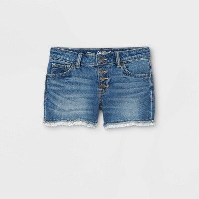 Girls' Lace Hem Jean Shorts - Cat & Jack™ | Target