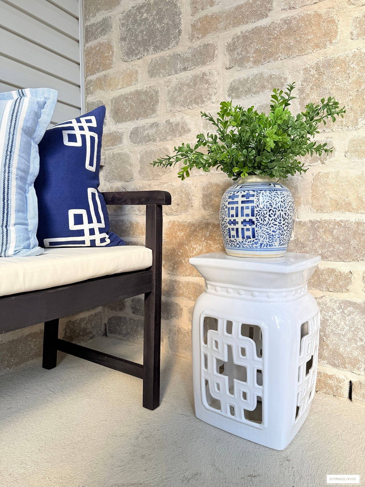 A beautiful garden stool topped with a gorgeous blue and white ginger jar always adds a chic layer to any space indoors or out!

#LTKhome #LTKstyletip