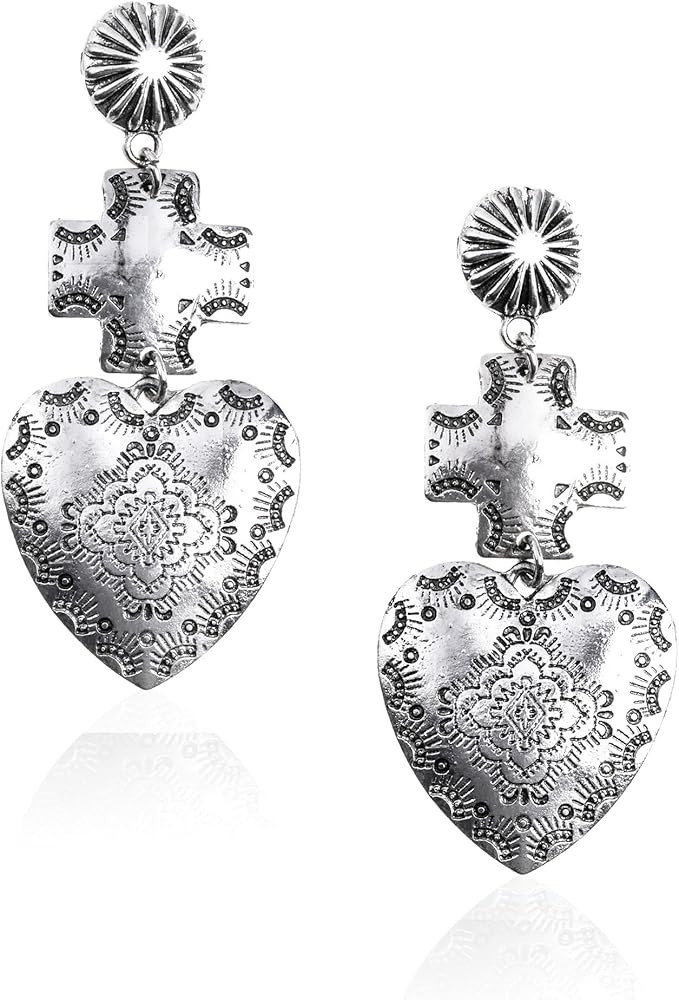 Rustic Couture's Western Earrings for Women Cowgirl Country Concho Dangling Western Statement Jew... | Amazon (US)