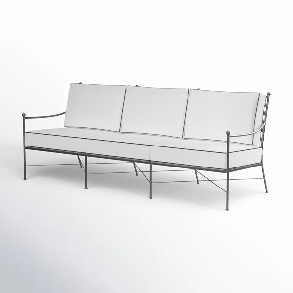 Lucier 76'' Iron Outdoor Patio Sofa with Sunbrella® Cushions | Wayfair North America