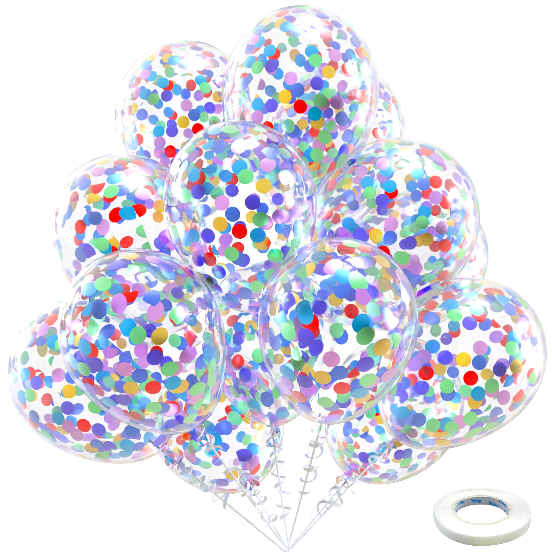 Bezente Rainbow Multicolor Confetti Latex Balloons - 60 Pack 12 inch Helium Colorful Confetti Bal... | Amazon (US)