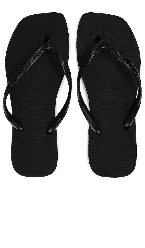 Havaianas Slim Square Sandal in Black. Size 35/36. Also in US 5/6/ BRZ 35-36, US 7/8/ BRZ 37-38. | Revolve Clothing (Global)