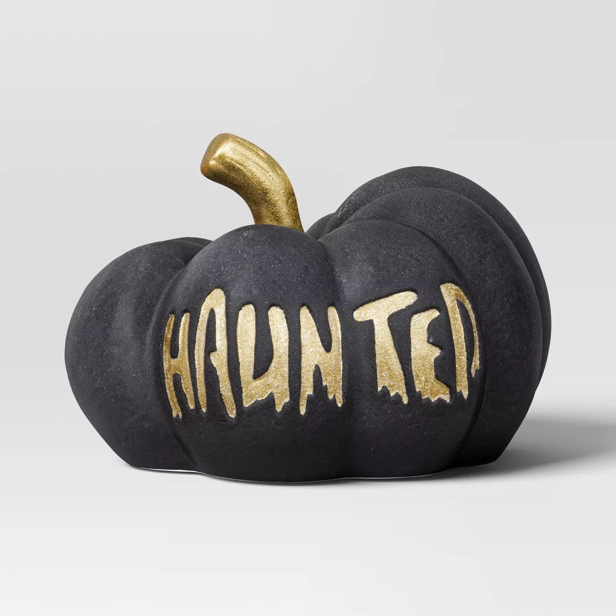 5" Ceramic Haunted Pumpkin Halloween Figurine Black - Hyde & EEK! Boutique™ | Target