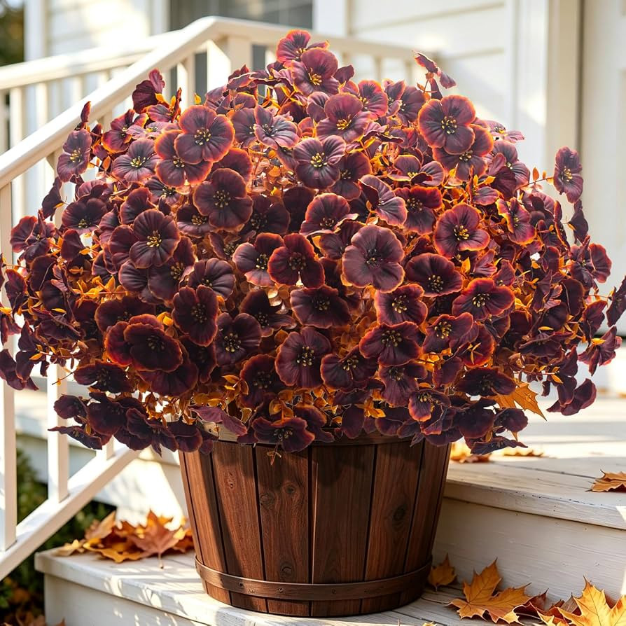 16 UV Resistant Pansy Faux Flowers Artificial Fall Flowers Outdoor Decor | Amazon (US)