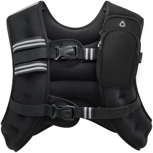 ZELUS Weighted Vest, 6lb/8lb/12lb/16lb/20lb/25lb/30lb Weight Vest with Reflective Stripe for Work... | Amazon (US)