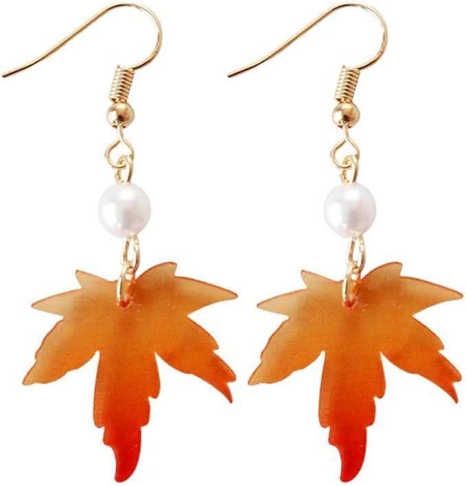 FUTIMELY Red Maple Leaf Earrings,Christmas Earrings for Women's Girls,Thanksgiving Jewelry,Long T... | Amazon (US)
