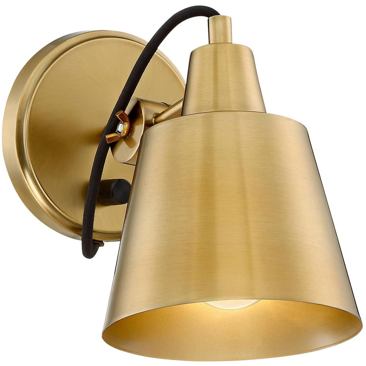 Possini Euro Design Capetown Modern Wall Light Sconce Warm Brass Hardwire 5 3/4" Fixture Up Down ... | Target