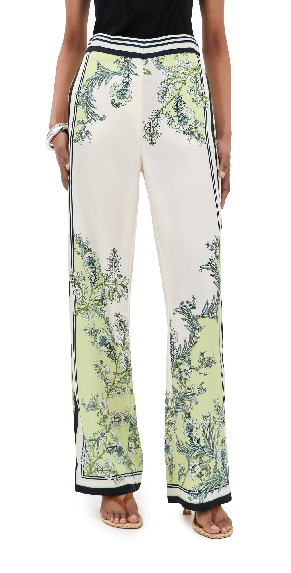 Veronica Beard Grigore Satin Pants Light Pistachio Multi 0 | Shopbop