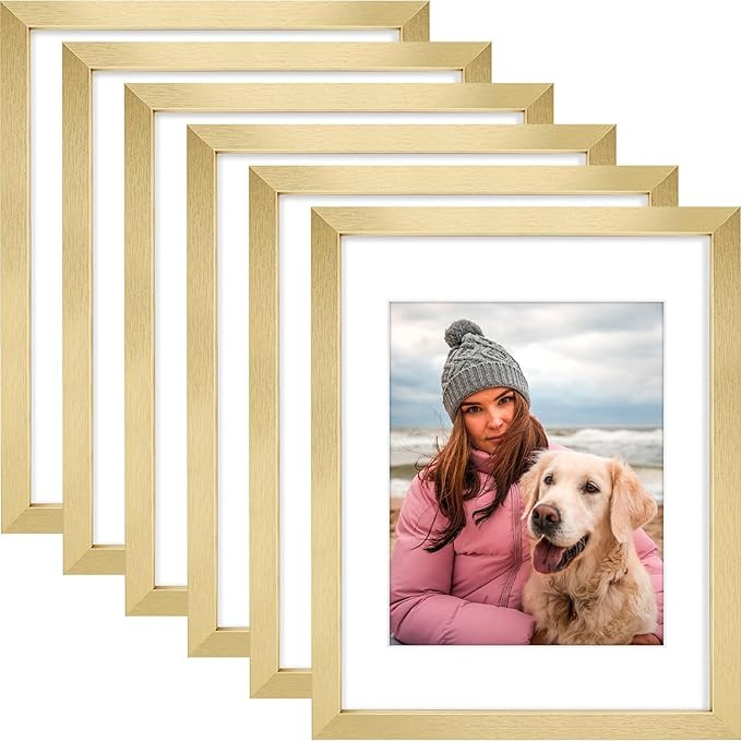 AUEAR 11x14 Picture Frames Set of 6, with Mat for 8x10 or 11x14 without Mat, Composite Wood Galle... | Amazon (US)