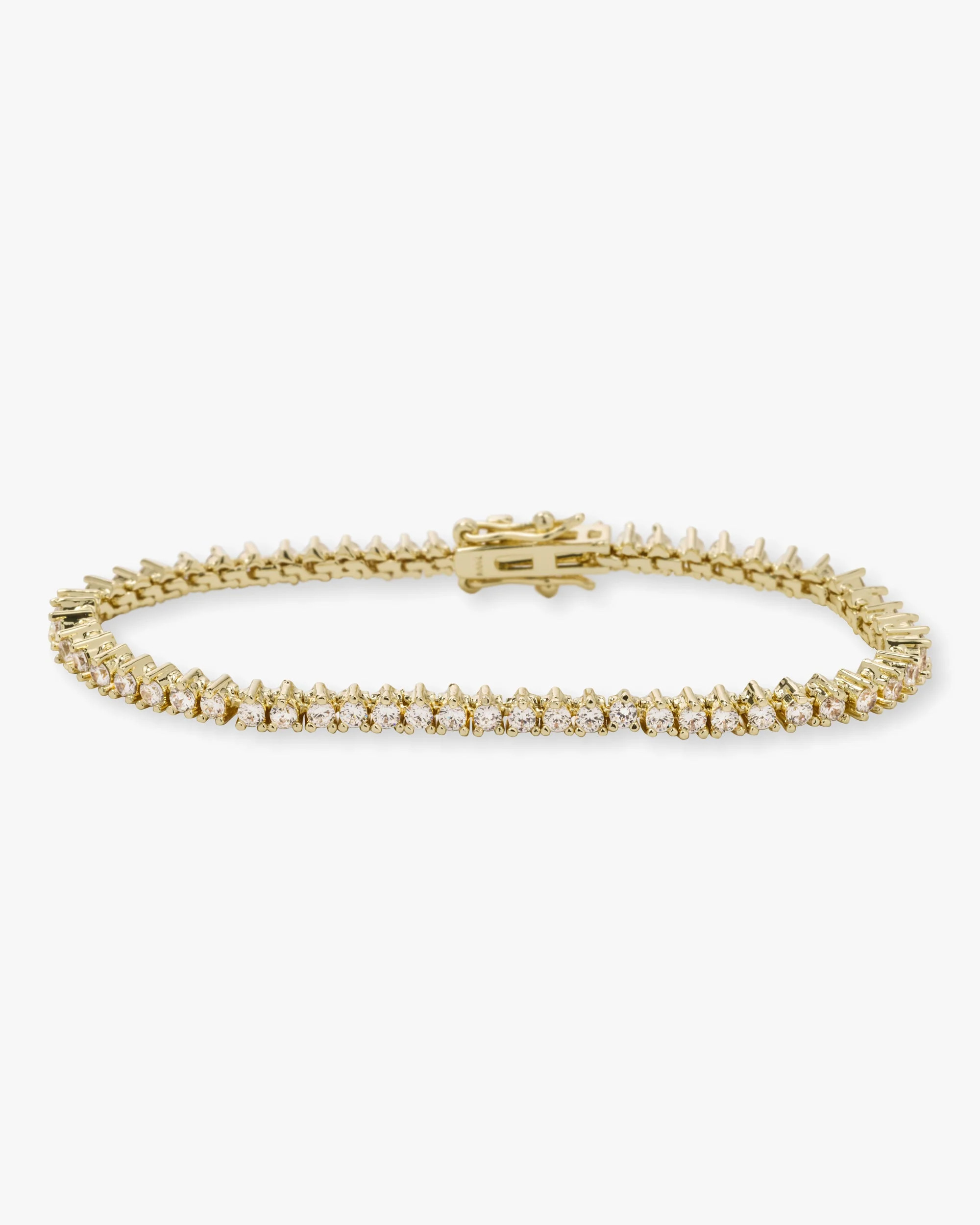 Baby Not Your Basic Tennis Bracelet - Gold|White Diamondettes | Melinda Maria Jewelry