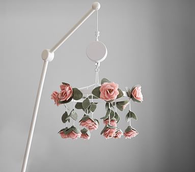 Felted Pink Roses Musical Crib Mobile | Pottery Barn Kids