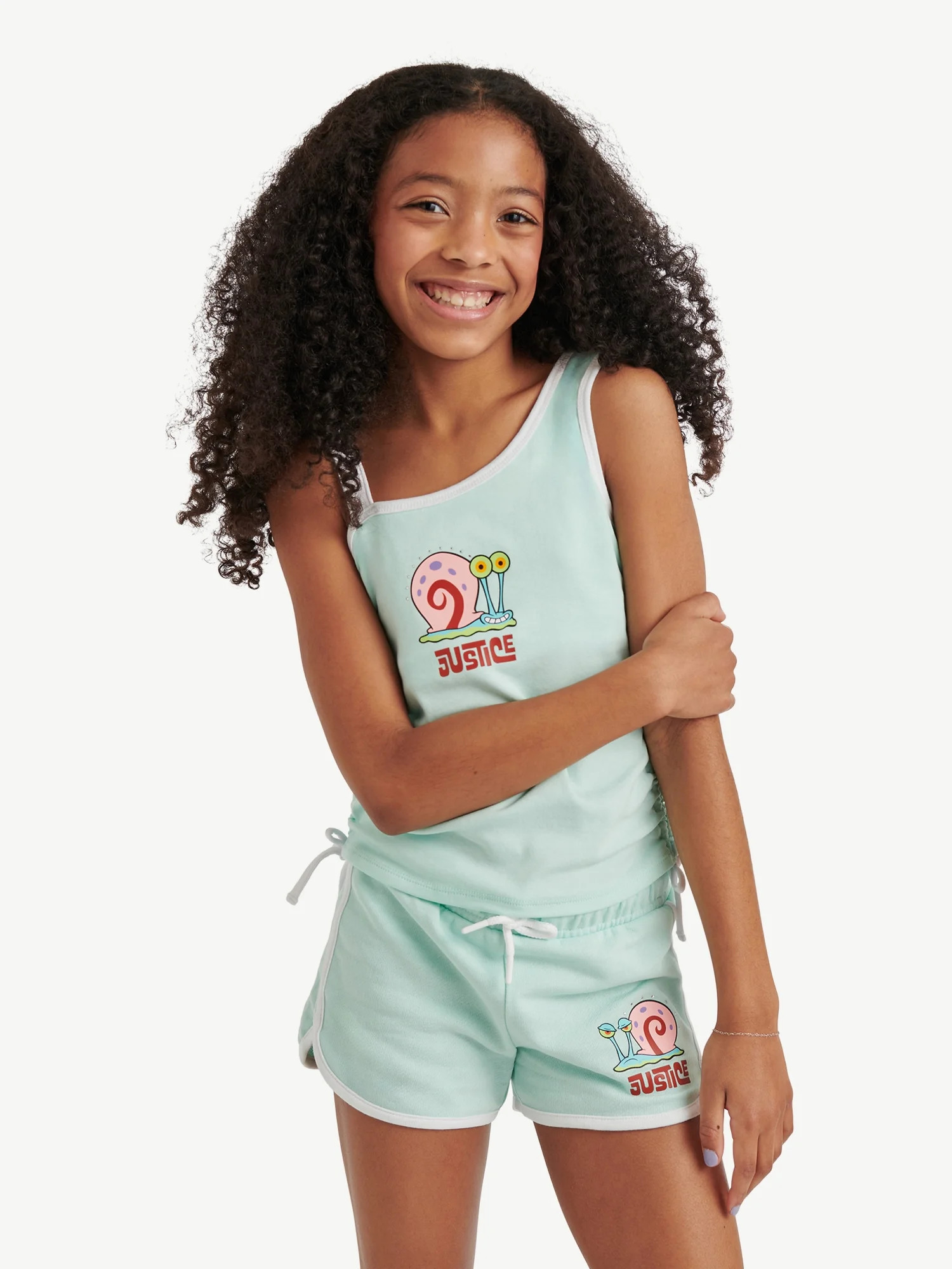 SpongeBob X Justice Girls One Shoulder Tank, Sizes XS - XLP | Walmart (US)